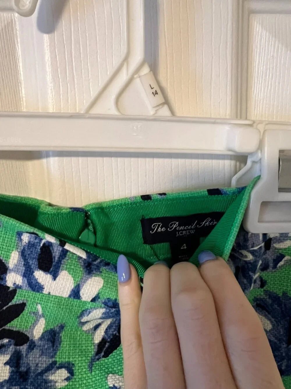 J.Crew Floral Pencil Skirt Green Blue Print Size 4